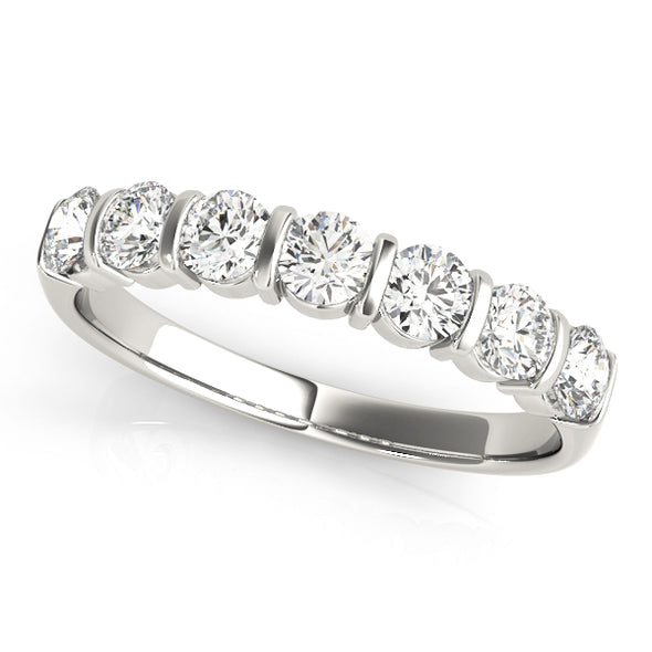 Seven Diamond Bar Set Wedding Band