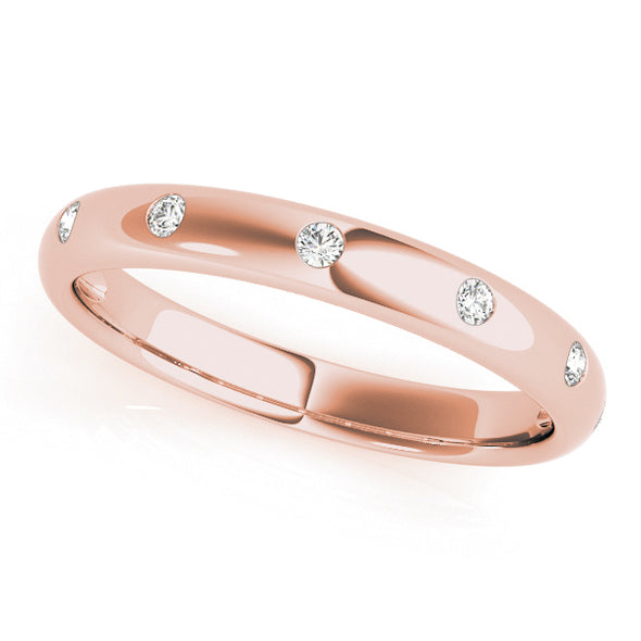 Inlaid Diamond Stackable Wedding Band