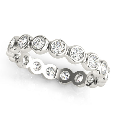 Bezel Set Round Diamond Eternity Wedding Band