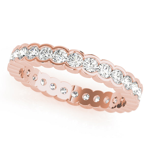 Half Bezel Set Diamond Eternity Wedding Band