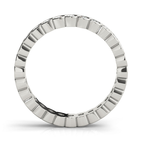 Half Bezel Set Diamond Eternity Wedding Band
