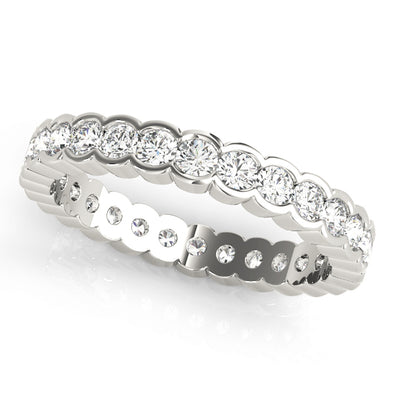 Half Bezel Set Diamond Eternity Wedding Band