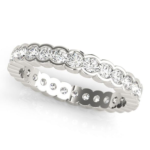 Half Bezel Set Diamond Eternity Wedding Band