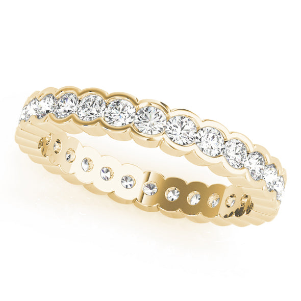 Half Bezel Set Diamond Eternity Wedding Band