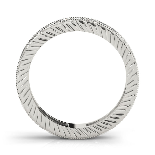 Channel Set Milgrain Edge Diamond Eternity Wedding Band