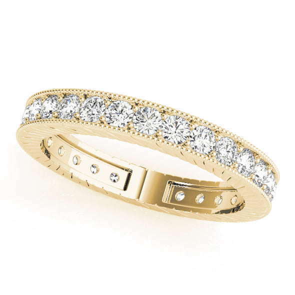 Channel Set Milgrain Edge Diamond Eternity Wedding Band