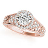 Vintage Style Diamond Halo and Engraved Detail Engagement Mounting