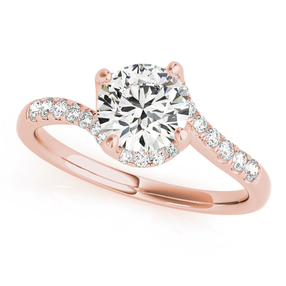 Half Halo Asymmetrical Design Diamond Engagement Mounting