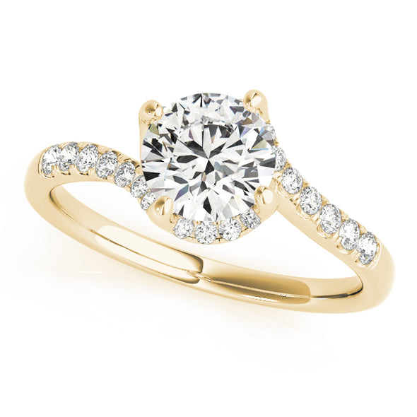 Half Halo Asymmetrical Design Diamond Engagement Mounting