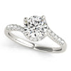 Half Halo Asymmetrical Design Diamond Engagement Mounting
