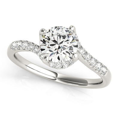 Half Halo Asymmetrical Design Diamond Engagement Mounting