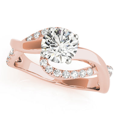 Swirl Design Asymmetrical Diamond Engagement Mounting