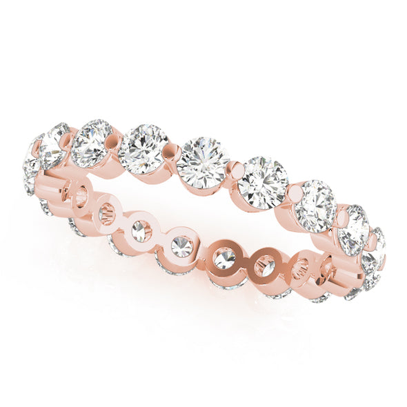 Single Shared Prong Diamond Eternity Wedding Band