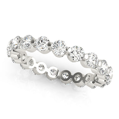 Single Shared Prong Diamond Eternity Wedding Band