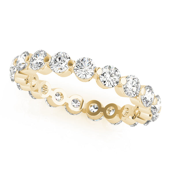 Single Shared Prong Diamond Eternity Wedding Band