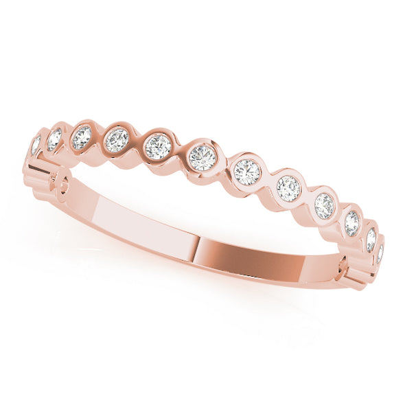 Bezel Set Round Diamond Stackable Wedding Band