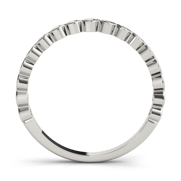Bezel Set Round Diamond Stackable Wedding Band