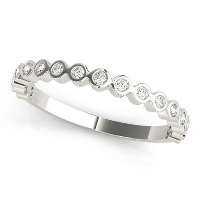 Bezel Set Round Diamond Stackable Wedding Band