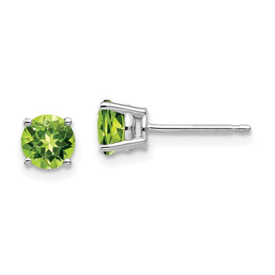 Round Peridot Stud Earrings