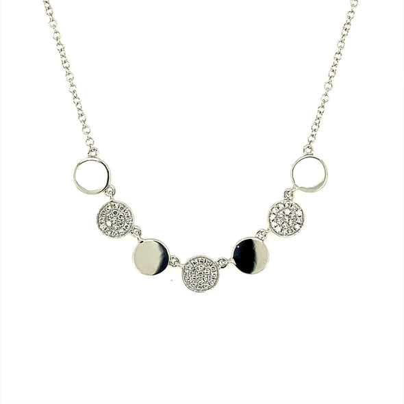Diamond Accented Circle Design Necklace