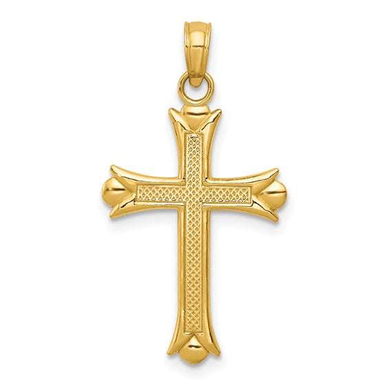 Fleur de Lis Design Cross - 14kt Yellow Gold