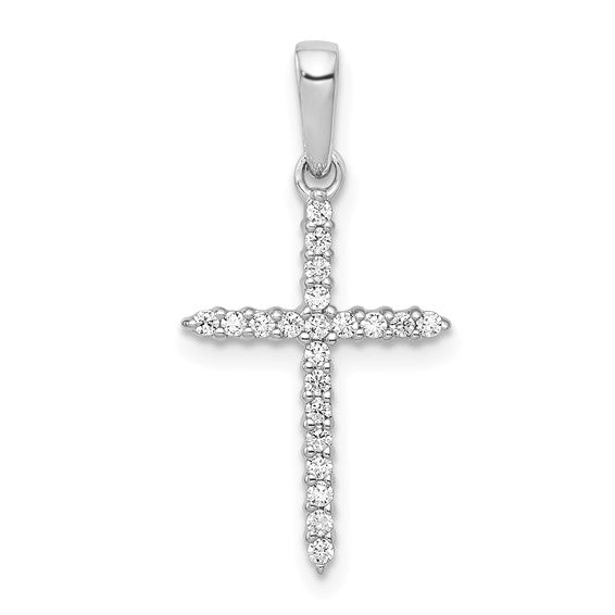 14kt White Gold Diamond Cross