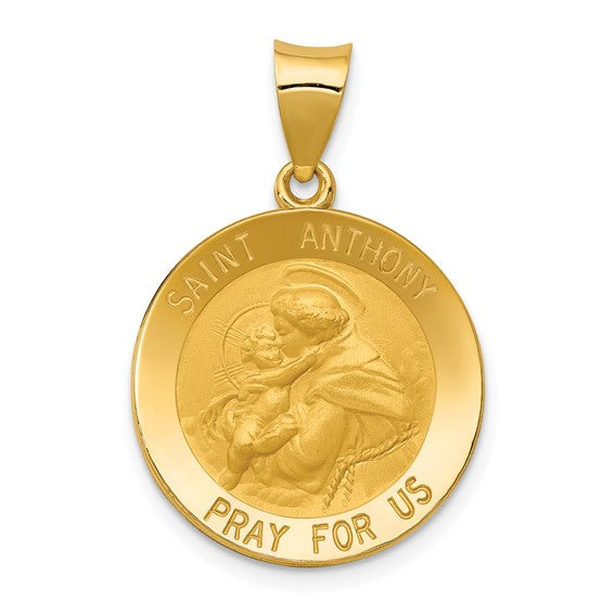 Round St. Anthony Medal - 14kt Yellow Gold