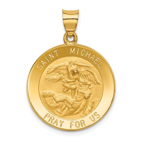 Round St. Michael Medal - 14kt Yellow Gold