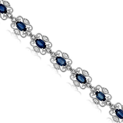 Sapphire and Diamond Vintage Style Bracelet