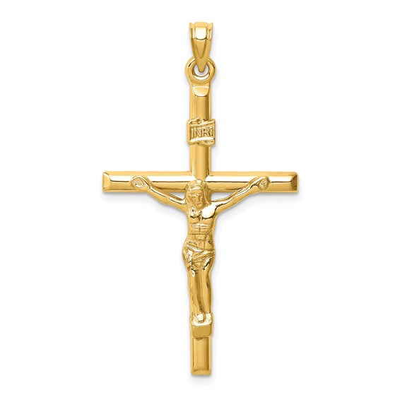 Tube Style Crucifix - 14kt Yellow Gold