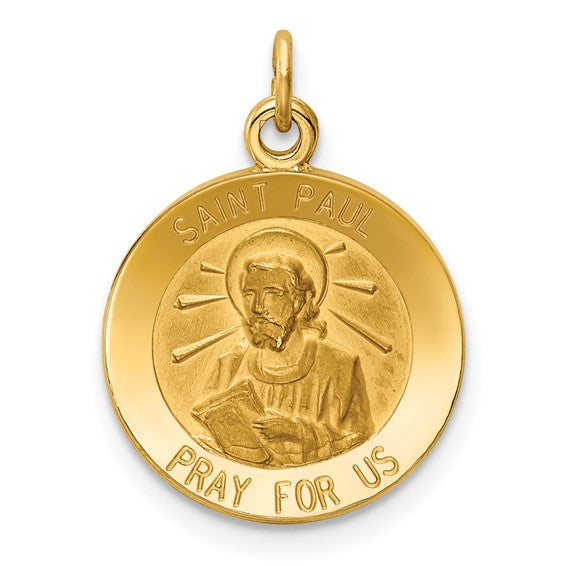 Round St. Paul Medal - 14kt Yellow Gold