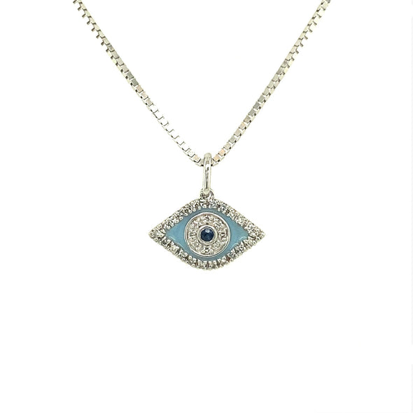 Sapphire and Diamond Evil Eye Pendant