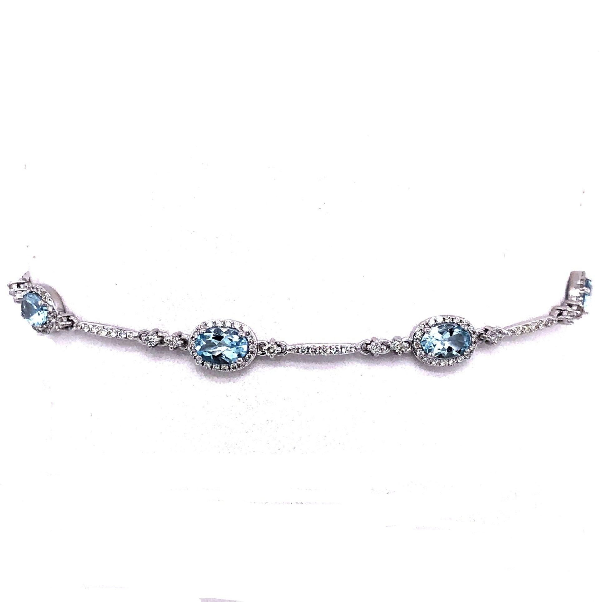 Aquamarine, Diamonds, 18 Karat White Gold Bracelet For Sale at 1stDibs