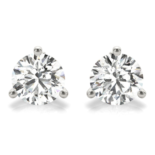 Diamond Stud Earrings .50 Carat t.w. - 1.00 Carat t.w. With White Gold Mounting