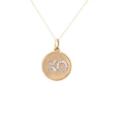 Diamond Accented X-O Love Disc Pendant