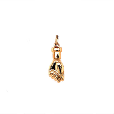 Fist with Thumb Charm - 14kt Yellow Gold