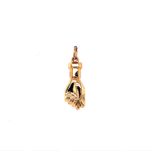 Fist with Thumb Charm - 14kt Yellow Gold