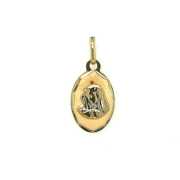 Oval Madonna Medal - 14kt Yellow Gold