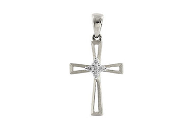 Open Design and Center Diamond Detail Cross