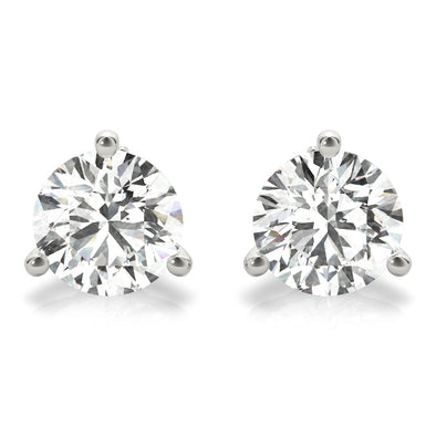Natural Diamond Stud Earrings Under .50 Carat t.w. With White Gold Mounting